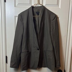 Ann Taylor Olive Green Single-Button Blazer